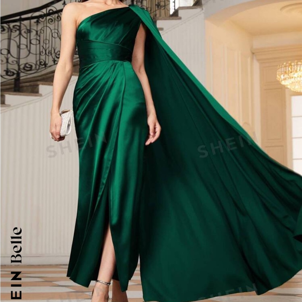 SHEIN One Shoulder Drape Wrap Maxi Dress Size Small